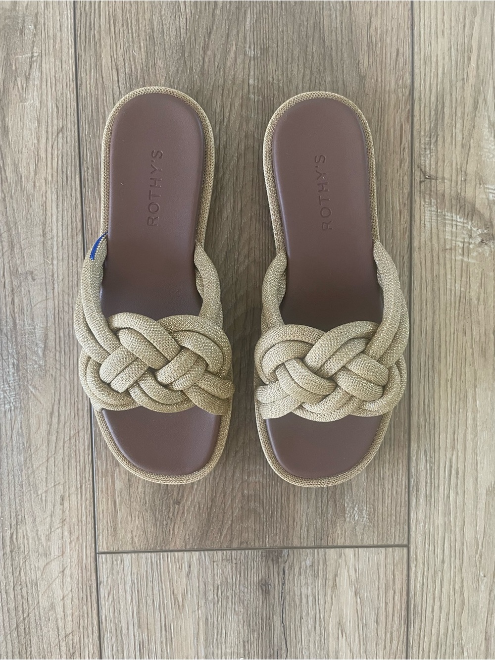 Rothy's Women's good shimmer rope Braided Slide Sandals brand new